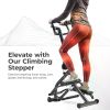 Stepper w/Handlebar, Extended Step Range Machine for Climbing Exercise, Compact, Height-Adjustable, Low-Impact & Optional App