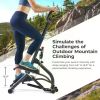 Stepper w/Handlebar, Extended Step Range Machine for Climbing Exercise, Compact, Height-Adjustable, Low-Impact & Optional App